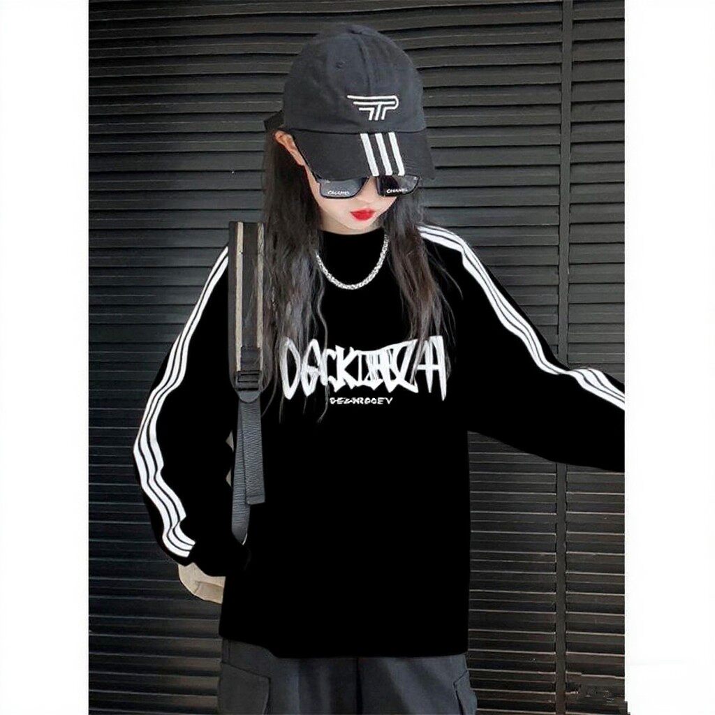 女童2026春秋季新款纯棉长袖三条杠t恤儿童打底衫潮牌酷女孩上衣