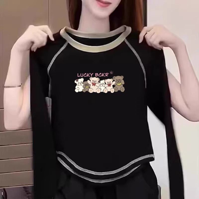 纯棉女童打底衫2026春秋新款奥绒长袖韩版儿童洋气T恤双面绒上衣