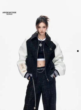 ARDENCODE林高远同款男女宽松小香风羊毛棒球服外套棉服夹克M3版