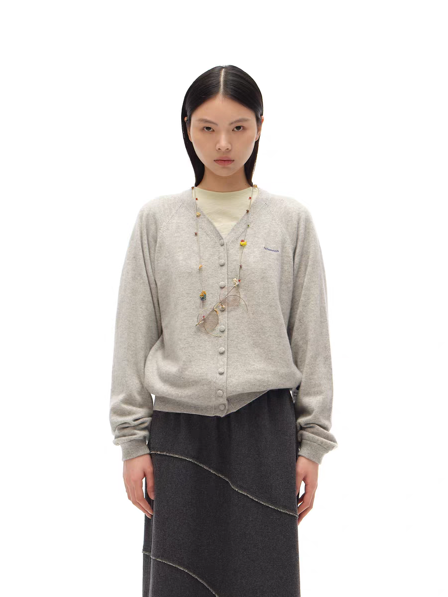 fafamoon百搭袖口撞色针织开衫上衣女款25秋冬新品