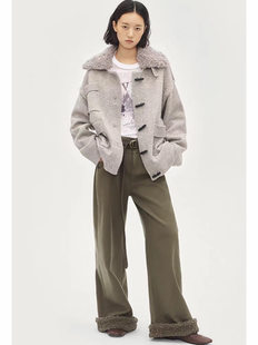 可拆卸毛领毛衣女 新品 AVVENN新款 2025aw冬季