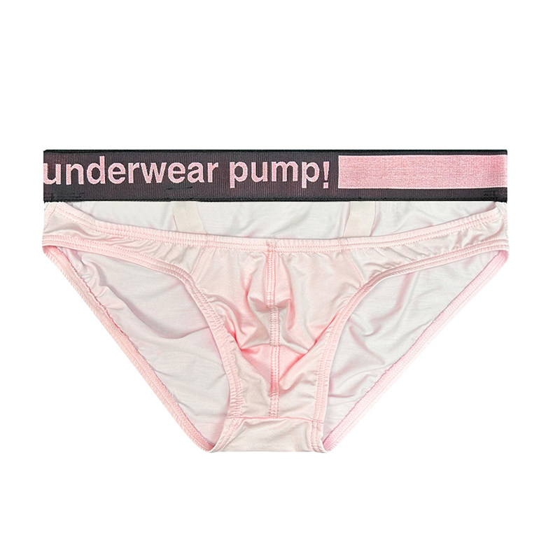 pump新款潮流低腰提臀性感舒适莫代尔吊环激凸粉色腰带男三角裤