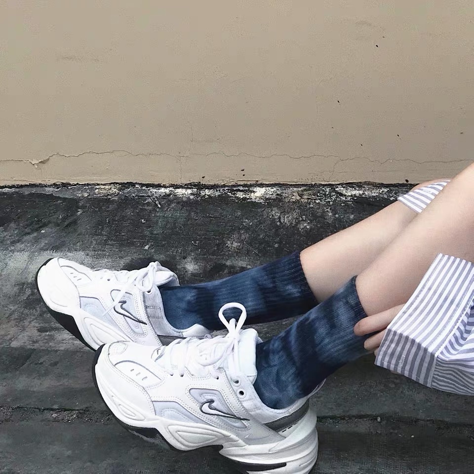 扎染加厚缓震毛圈运动情侣袜底