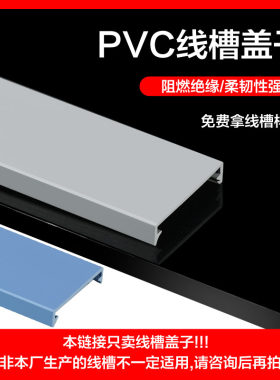 PVC线槽盖子配电箱电柜pvc灰色/蓝色阻燃塑料明装电线理线槽盖板
