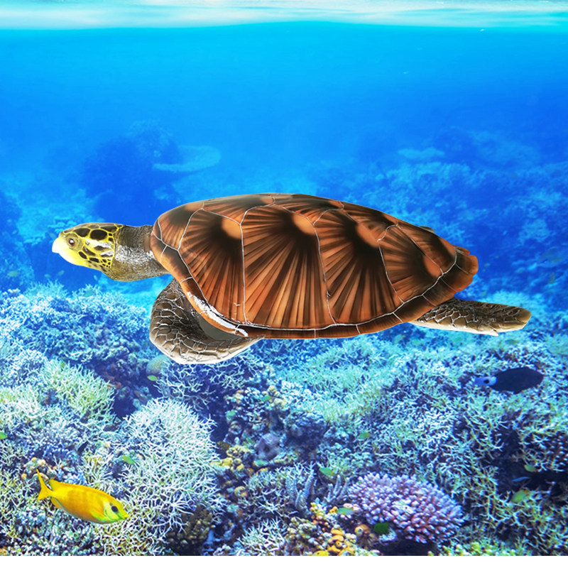 创意仿真海龟玳瑁玻璃钢地中海风格会馆大堂样板房动物纯手工摆件