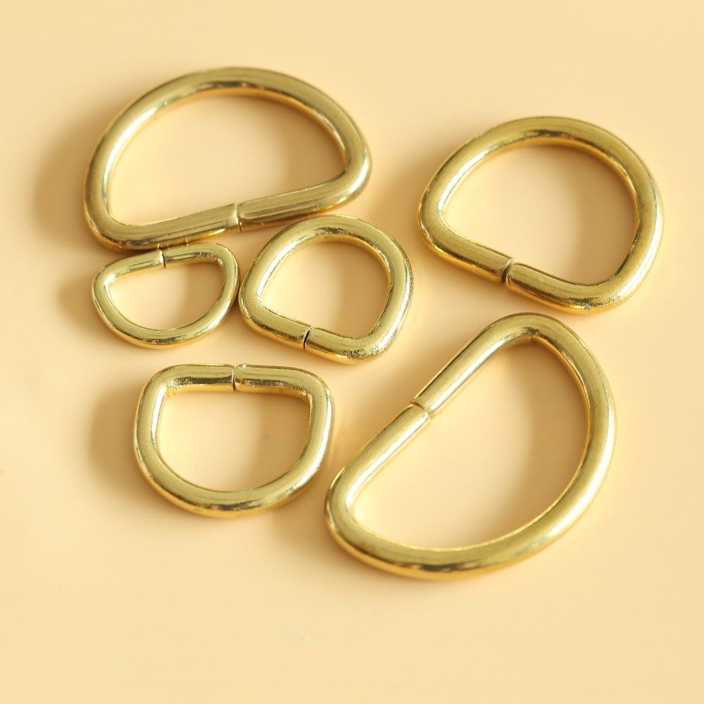 纯黄铜线扣d字扣环d型圈肩带包带连接环手工箱包皮具五金配件