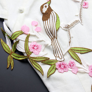 大号破洞竹子贴衣服贴章花鸟洋装梅民族风服装辅料花片diy装饰布