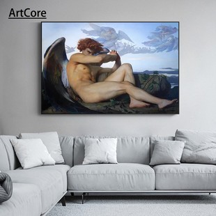 Vintage Fallen Angel Alexandre Art Poster Cabanel Painting