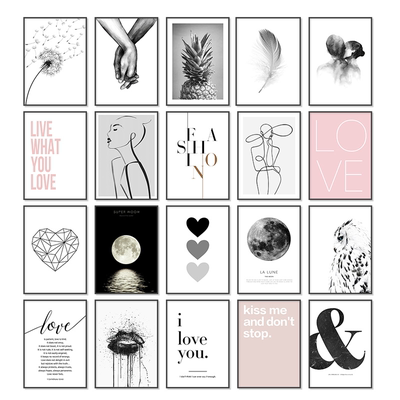 Minimalist Pink Aesthetic Room Decor Modern Wall Art Posters