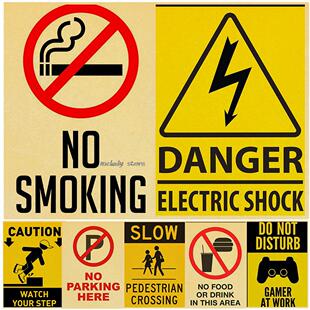Vintage Danger Warning Signs Posters Considerations in life