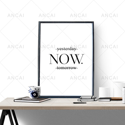 Yesterday Now Tomorrow Motivational Poster Wall Art Print