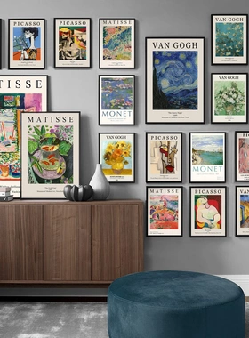 Vintage Famous Van Gogh Monet Matisse Picasso Poster Decor