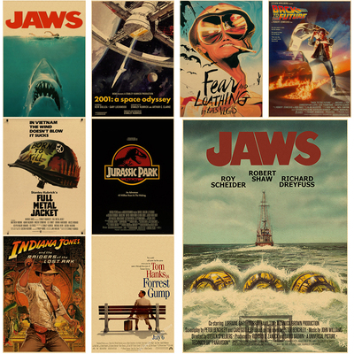 Movie Series Poster Retro Jaws/Jurassic Park Vintage Home