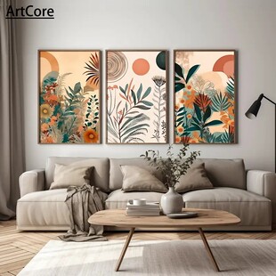 Modern Art Boho Floral Posters Century Mid Modern Wall Art