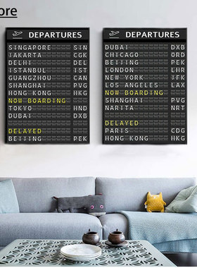 AIRPORT BOARD Destination Board Posters Board Art Canvas