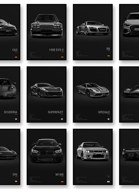 Famous Cars C63 R8 Canvas Wall Art Print Poster S3 296 ENZO