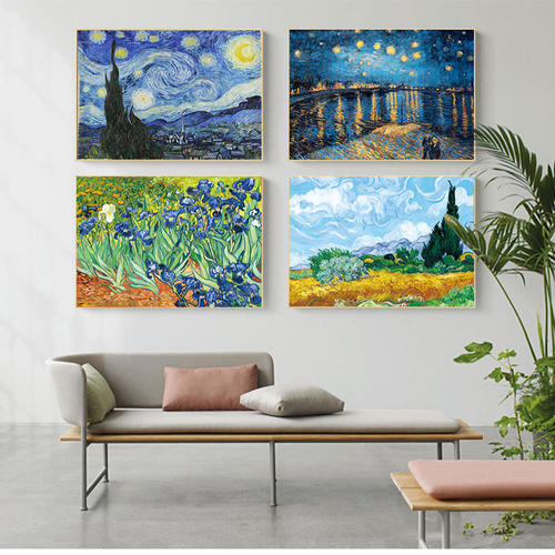 Van Gogh Oil Painting Sunflower Apricot Abstract Art Poster