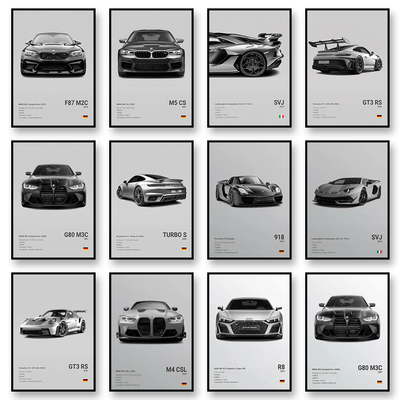 Famous Brand Cars SVJ GT3RS G80M3C Canvas Wall Art Poster