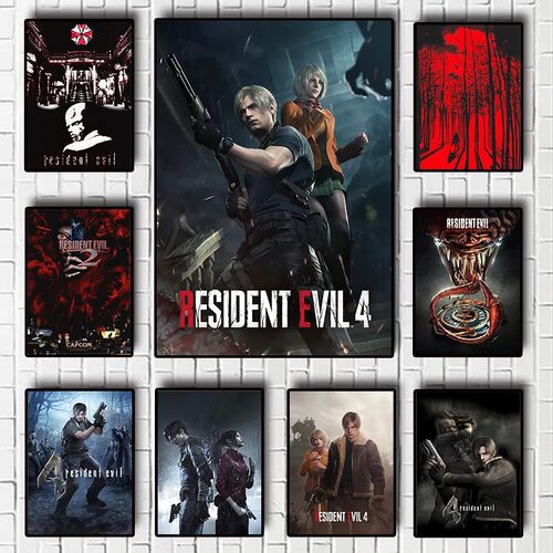 Resident-Evil Game Poster Classic Movie Canvas Painting Art