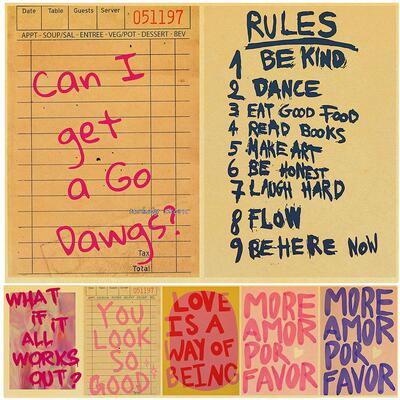 Pink Love Quote Poster American Retro Poster Creative Canvas