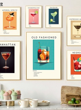Cocktail Wall Art Prints Aperol Spritz, Espresso Martini
