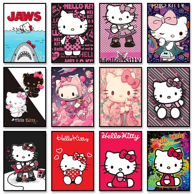 MINISO Poster Hello Kitty Canvas Wall Art Print Mural Poster