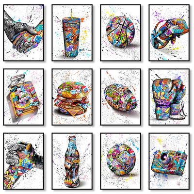 Street Graffiti Art Poster Perfume Bottle Basketball Soccer