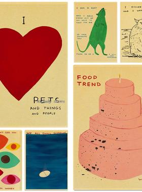 Vintage David Shrigley Art Nordic Poster Prints Decor