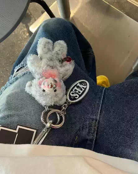 Welfare Alexii Plush Bear Pendant DIY Dirty-Dyed Vintage Handmade Accessories Cute Plush Toy Keychain