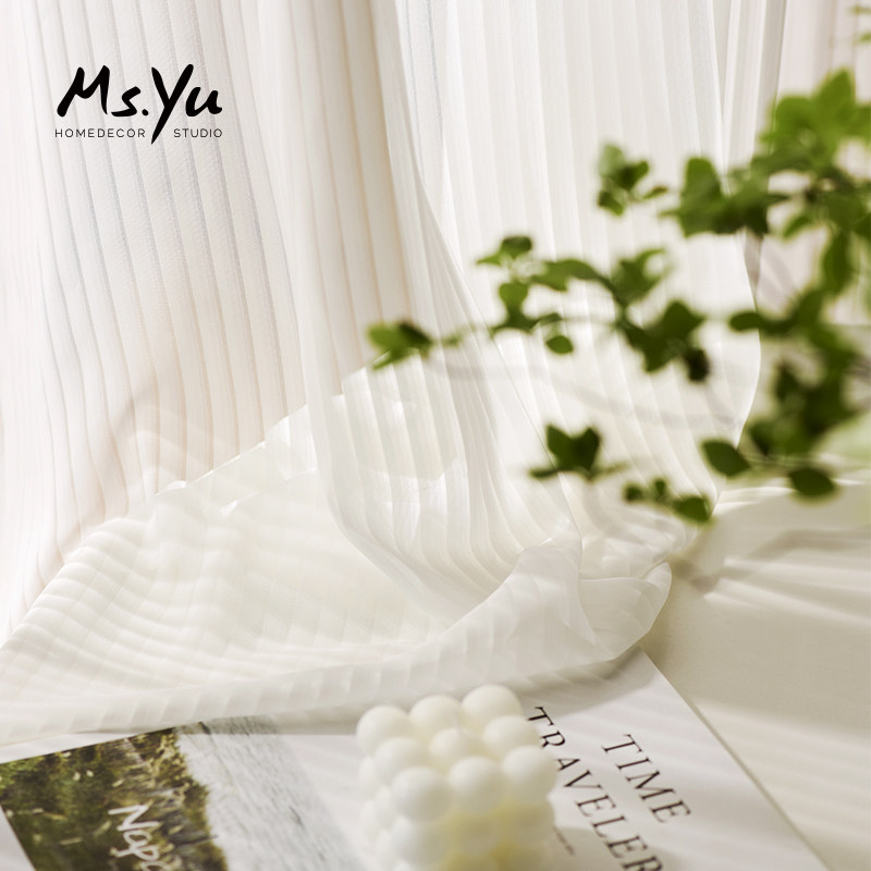 窗纱帘梦幻客厅卧室百叶纱白现代简约网红ins风定制 艾琳喻小姐