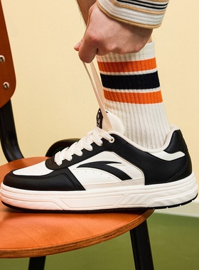 安踏百川|经典低帮板鞋男鞋秋季新款软底小白鞋运动鞋112538010