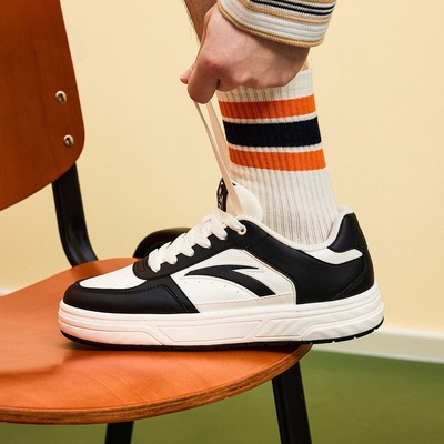 安踏百川|经典低帮板鞋男鞋秋季新款软底小白鞋运动鞋112538010