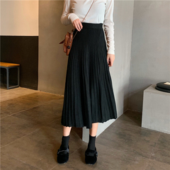Price: Korean version super fire pleated skirt, women's elastic waist, medium length skirt, real price