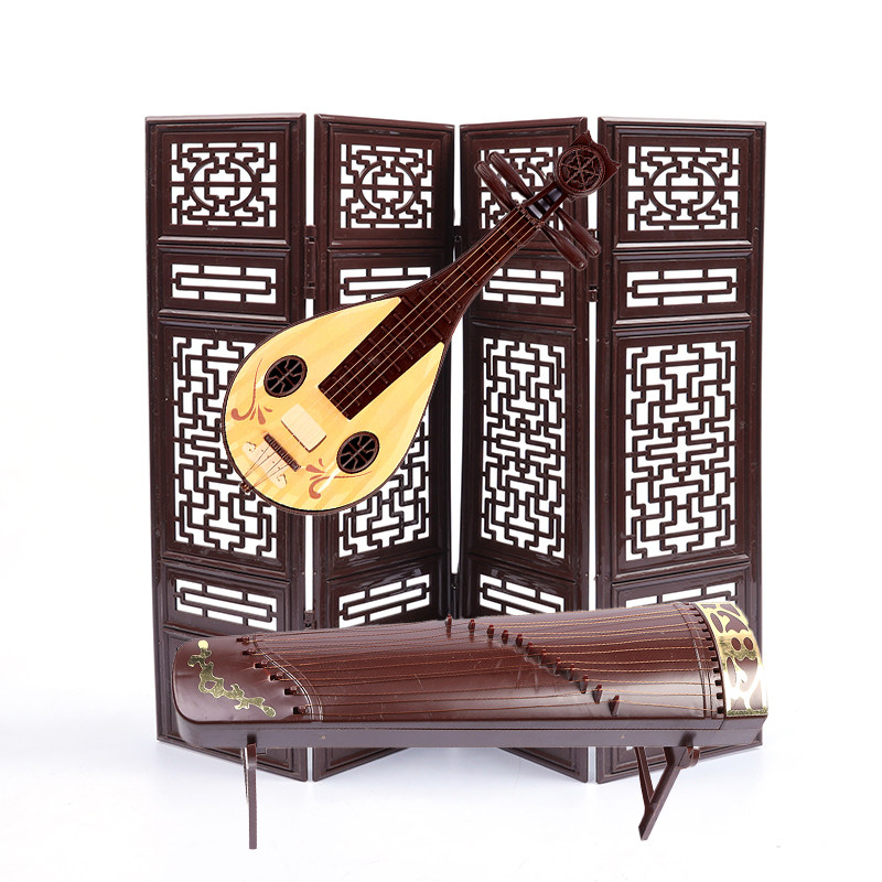 KEMEI 미니 PIPA GUZHENG 화면 시뮬레이션 놀이 집 어린이 장난감 소녀 사진 장식품 고대 스타일 소품