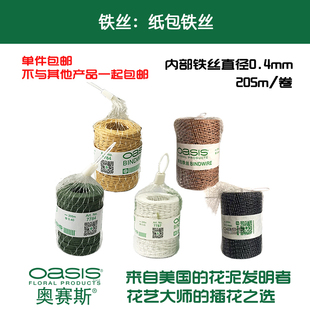 【包邮】奥赛斯纸包铁丝国产绑扎环保铁丝花艺铁丝金属扎丝园艺绳
