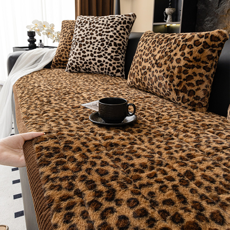 沙发垫秋冬季2025新款加厚保暖毛绒直排防滑坐垫真皮质沙发专用垫