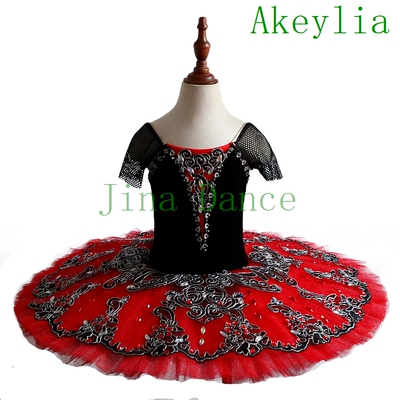 比赛Akeylia丝绒演出服黑红色