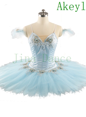 Jina Dance 帕基塔专业芭蕾舞比赛演出服量身定制蓝鸟盘裙浅蓝色