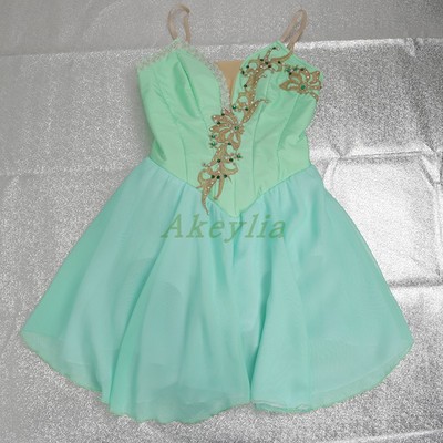 Akeylia 爱神丘比特演出服专业国际芭蕾大赛定制金绿白金白银色