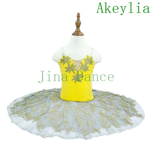 芭蕾Akeylia黄色儿童蓬蓬裙