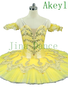 淡黄色胡桃夹子芭蕾舞表演出服定制成人芭蕾舞国际比赛tutu蓬蓬裙