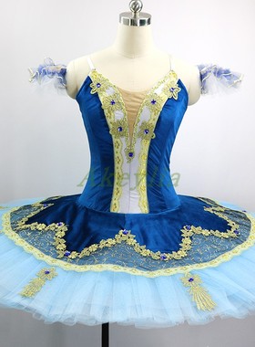 Jina dance蓝色国际比赛演出专业用芭蕾舞裙tutu量身定制手工盘裙