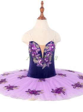 Akeylia蓝紫色仙女芭蕾群舞tutu国际比赛GDC国际大赛手工盘裙7层