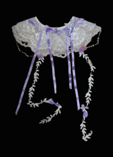 晓山青国风馆原创设计紫藤园配饰蕾丝云肩