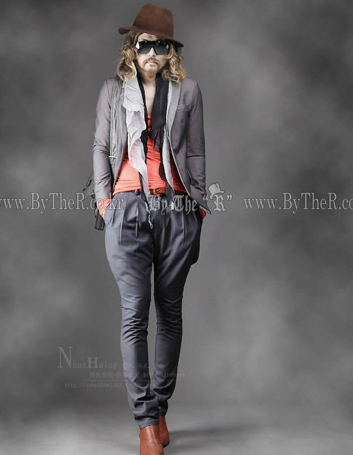 雅痞裤西裤料英伦风锥形长裤男