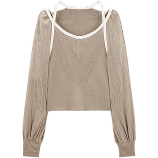 太平鸟女装年秋季款撞色拼接上衣A1CDE3243