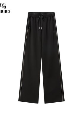 太平鸟高腰休闲长裤2026春季直筒阔腿针织运动裤休闲裤A3GBE3331