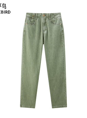 太平鸟女装2024年秋季款舒适直筒牛仔裤A1HAE3327