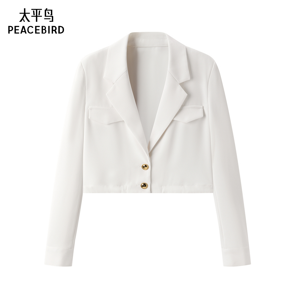 太平鸟女装2024年夏季新款抽绳短西装A1BAE2252