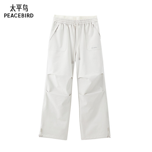 太平鸟高腰工装伞兵裤25冬季宽松挺括三防运动裤休闲裤A3GBE4410*
